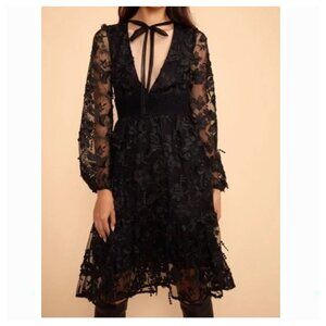 Cynthia Rowley Harlow Tie Neck Lace Mini Dress
